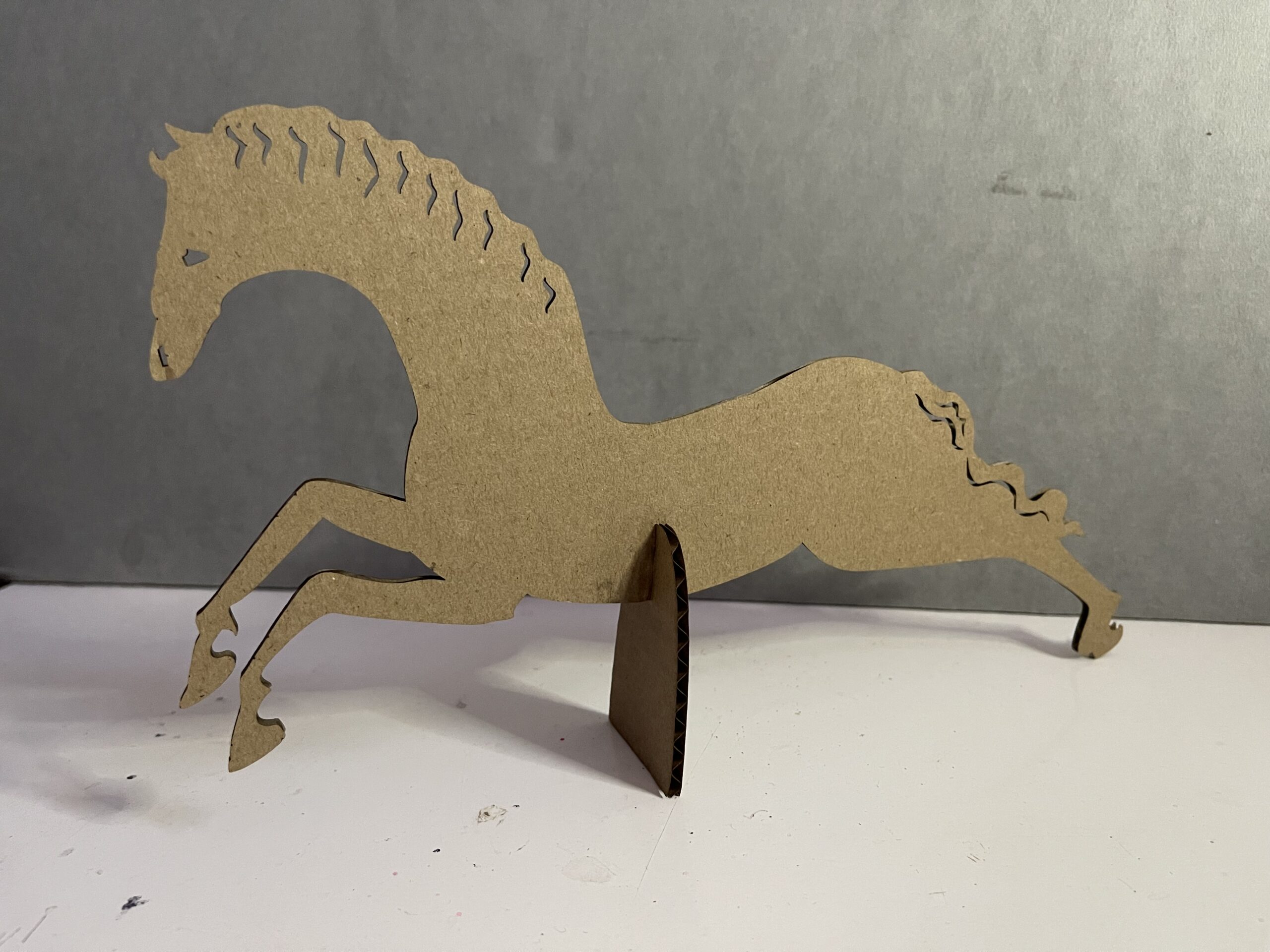 horse cardboard laser cut revelation