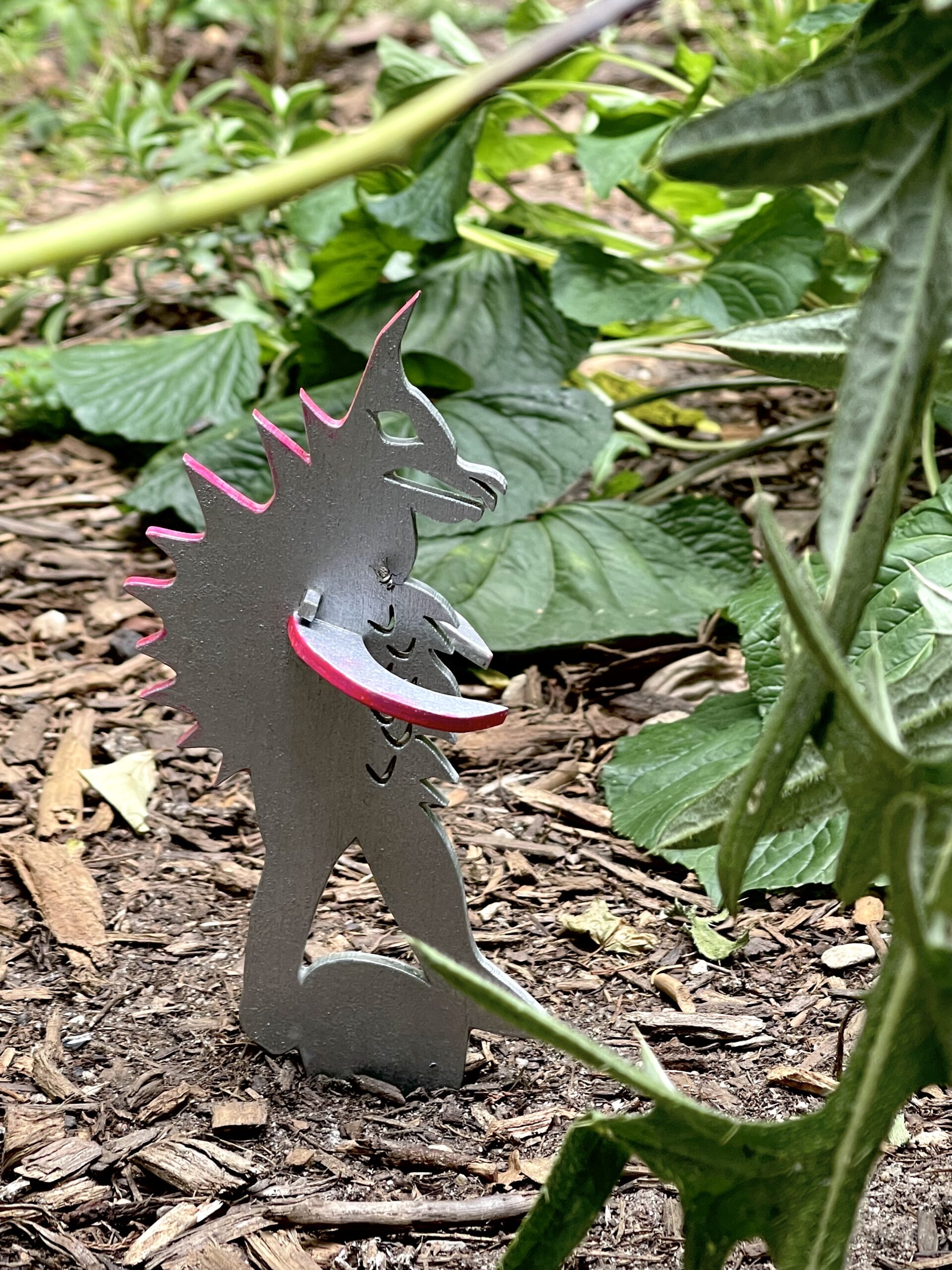 gigan garden creature painted laser cut basswood